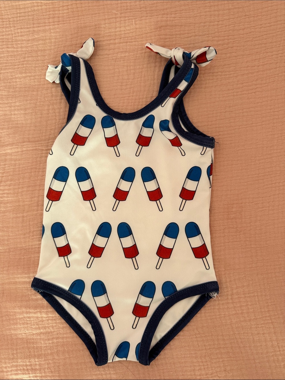 Girls Red, White & Blue Popsicle One-Piece Swimsuit